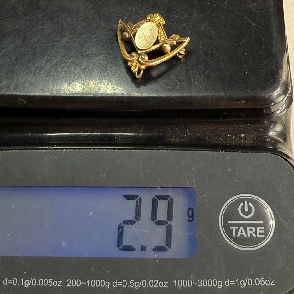 Vintage Gold Filled Watch Chain Brooch Signed S&W